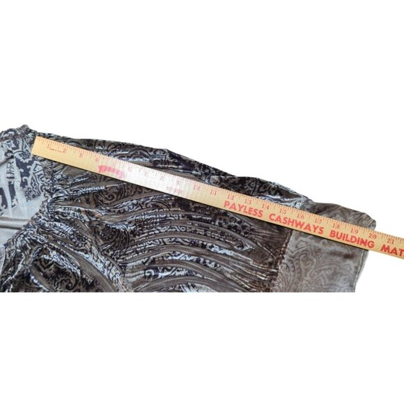 Womens‎ 1X Crushed Velvet Brown Tunic Top Whimsigoth Fairy Boho Casual Chic - Picture 6 of 11